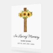 Sunflower cross Memorial Funeral Acrylschild (Winkel)