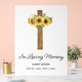 Sunflower cross Memorial Funeral Acrylschild (Hochzeit)