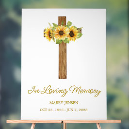 Sunflower cross Memorial Funeral Acrylschild