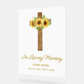 Sunflower cross Memorial Funeral Acrylschild (Winkel)