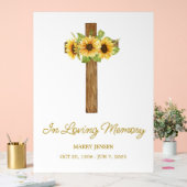 Sunflower cross Memorial Funeral Acrylschild (Hochzeit)