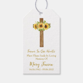 Sunflower Cross Memorial Funeral Seed Packet  Geschenkanhänger