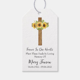 Sunflower Cross Memorial Funeral Seed Packet  Geschenkanhänger