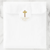 Sunflower Cross Memorial Funeral Seed Packet Runder Aufkleber (Tasche)