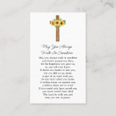 Sunflower Cross Memorial Photo Funeral Prayer Card Visitenkarte (Rückseite)