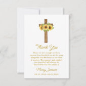 Sunflower Cross Sympathy Thank You Card Dankeskarte (Vorderseite)