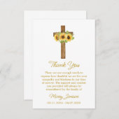 Sunflower Cross Sympathy Thank You Card Dankeskarte (Vorne/Hinten)