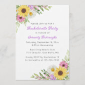 Sunflower Daisy Boho Garden Bachelorette Einladung (Vorderseite)