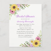 Sunflower Daisy Floral Boho Garden Bridal Shower Einladungspostkarte (Vorderseite)