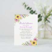 Sunflower Daisy Floral Boho Garden Bridal Shower Einladungspostkarte (Stehend Vorderseite)