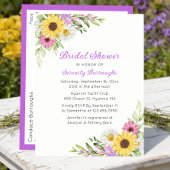 Sunflower Daisy Floral Boho Garden Bridal Shower Einladungspostkarte
