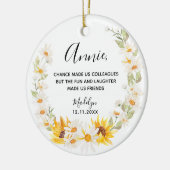 Sunflower & Daisy Wreath Kollegen Weihnachten Keramik Ornament (Links)