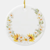 Sunflower & Daisy Wreath Kollegen Weihnachten Keramik Ornament (Hinten)