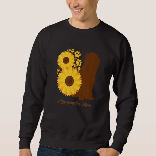 Sunflower Dog Mom - Ape Terrier Affenpinscher Prem Sweatshirt (Vorderseite)