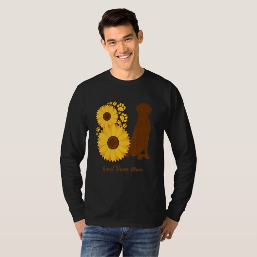 Sunflower Dog Mom - Great Dane T-Shirt (Vorne ganz)
