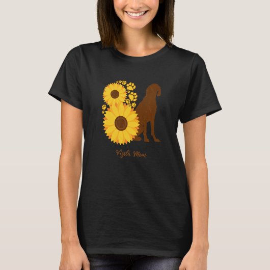 Sunflower Dog Mom - Vizsla Premium T-Shirt (Vorderseite)