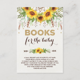 Sunflower Dreamcatcher Rustic Boho Bücher für Baby Begleitkarte