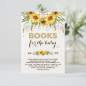 Sunflower Dreamcatcher Rustic Boho Bücher für Baby Begleitkarte (Stehend Vorderseite)