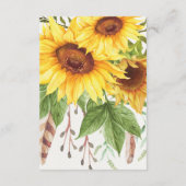 Sunflower Dreamcatcher Rustic Boho Bücher für Baby Begleitkarte (Rückseite)