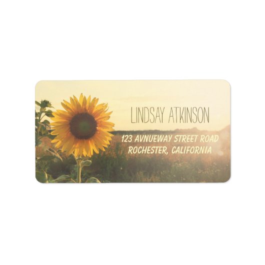 Sunflower Dreamy Nature Wedding Address Labels Adressaufkleber (Vorne)