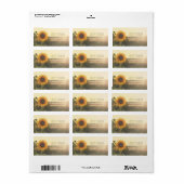 Sunflower Dreamy Nature Wedding Address Labels Adressaufkleber (Vorne)