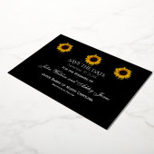 Sunflower Droplets Save The Date Foil Postcard Folieneinladung (Gedreht)