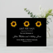 Sunflower Droplets Save The Date Foil Postcard Folieneinladung (Stehend vorne)