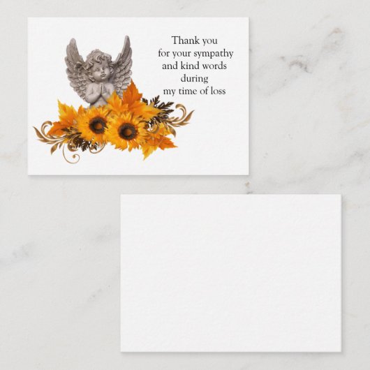 Sunflower Engel Danke Karte (Vorne/Hinten)