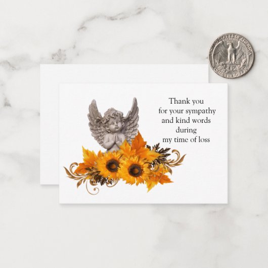 Sunflower Engel Danke Karte (Vorderseite/Rückseite Beispiel)