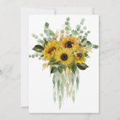 SUNFLOWER EUCALYPTUS GOLD TRIM ELEGANT WEDD EINLADUNG (Rückseite)