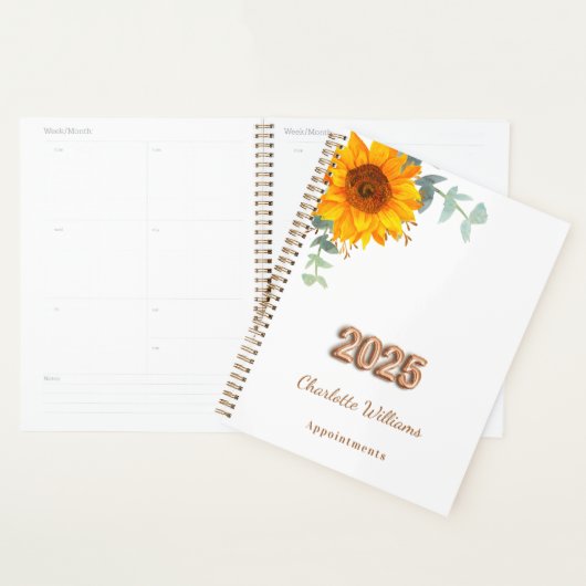 Sunflower eucalyptus greenery monogram 2022 planer (Anzeige)