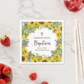 Sunflower Eucalyptus Palm Boho Square Baptism Serviette (Beispiel)