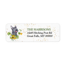 Sunflower Eucalyptus Scottie Dog Return Address