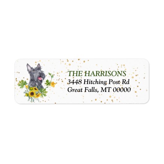Sunflower Eucalyptus Scottie Dog Return Address (Vorne)