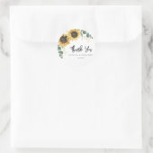 Sunflower Eucalyptus Wedding Script Vielen Dank Runder Aufkleber (Tasche)