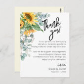 Sunflower Eukalyptus Vielen Dank Empfang Card Postkarte (Vorne/Hinten)