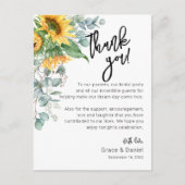 Sunflower Eukalyptus Vielen Dank Empfang Card Postkarte (Vorderseite)