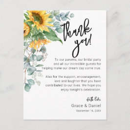 Sunflower Eukalyptus Vielen Dank Empfang Card Postkarte