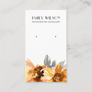 SUNFLOWER FALL AUTUMN STUD EARRING DISPLAD VISITENKARTE
