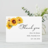Sunflower Fall Brautparty Vielen Dank Karten (Stehend Vorderseite)