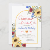 SUNFLOWER farbenfrohe Blume Sommerbrunch Einladung (Vorderseite)