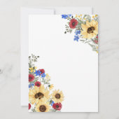 SUNFLOWER farbenfrohe Blume Sommerbrunch Einladung (Rückseite)