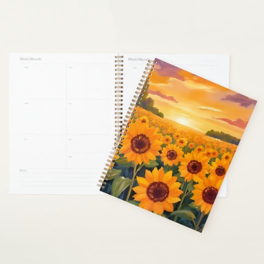 Sunflower Field Sunset Landscape Painting Planer (Anzeige)