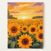 Sunflower Field Sunset Landscape Painting Planer (Rückseite)