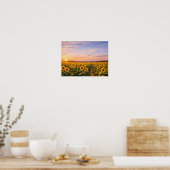 Sunflower Field Sunset Landscape Poster (Küche)