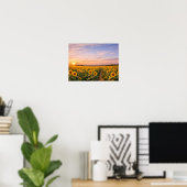Sunflower Field Sunset Landscape Poster (Heimbüro)