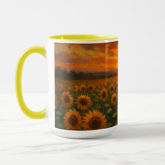 Sunflower Field Sunset Tasse (Links)