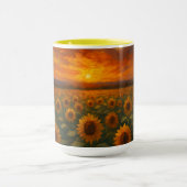 Sunflower Field Sunset Tasse (Zentrum)