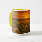 Sunflower Field Sunset Tasse (Vorderseite Links)