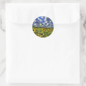 Sunflower Field Van Gogh Runder Aufkleber (Tasche)